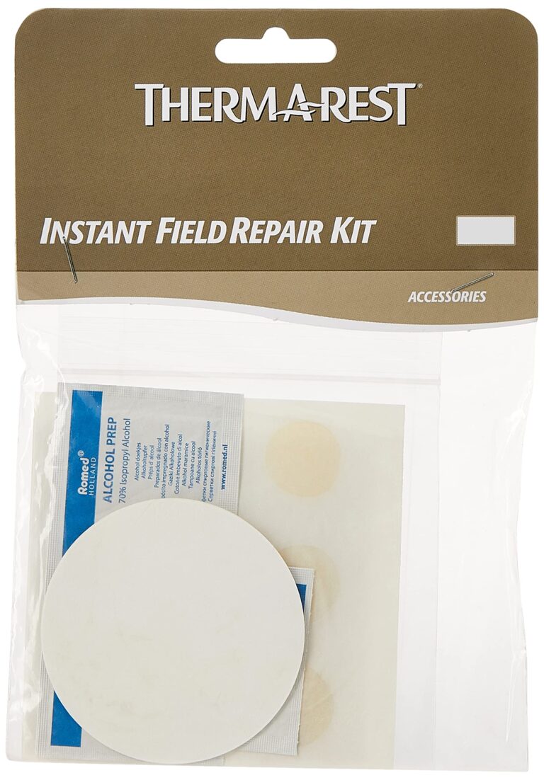 Therm-a-Rest instant field repair kit with patches and alcohol prep